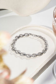 Pulseira Ródio Branco Inspiração Cravejada