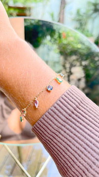 Pulseira Zircônias Colors Penduradas