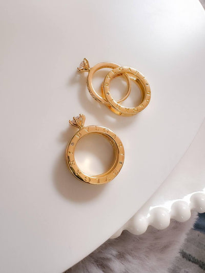 Anel Inspiração Bvlgari Duplo Banhado