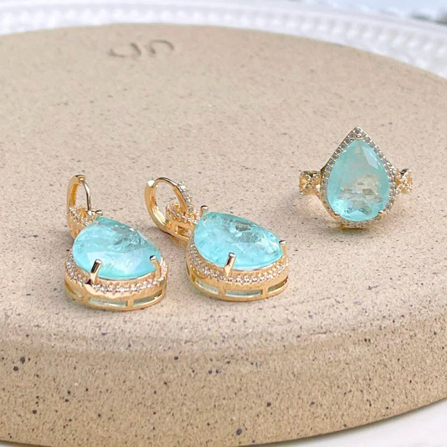 Conjunto Gota Turmalina Cravejada